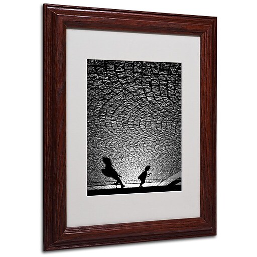 Trademark Fine Art 14" x 11" Acrylic, Canvas & Wood Matted Framed Art, Wood Frame Staples