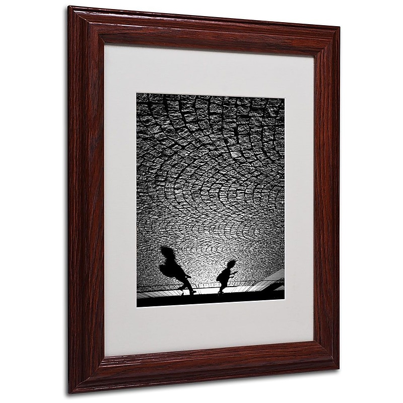 Trademark Fine Art 14" x 11" Acrylic, Canvas & Wood Matted Framed Art, Wood Frame image 1
