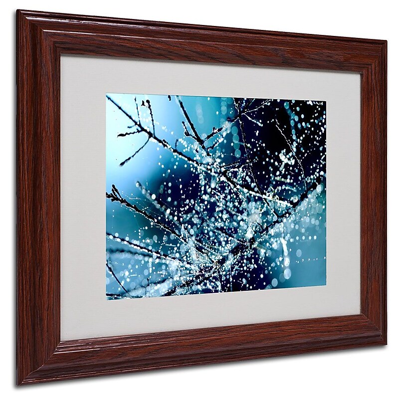 Trademark Fine Art 11" x 14" Acrylic Blue Rhapsody Artwork, Dark Wooden Frame image 1