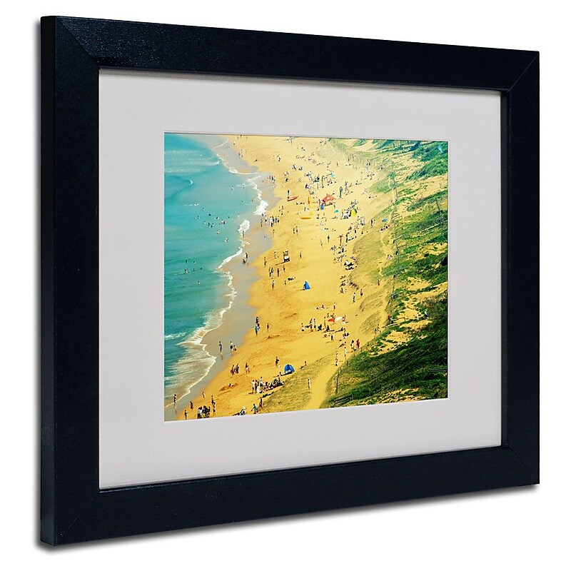 Trademark Fine Art 11" x 14" Acrylic, Canvas & Wood Beach Artwork, Black Frame image 1