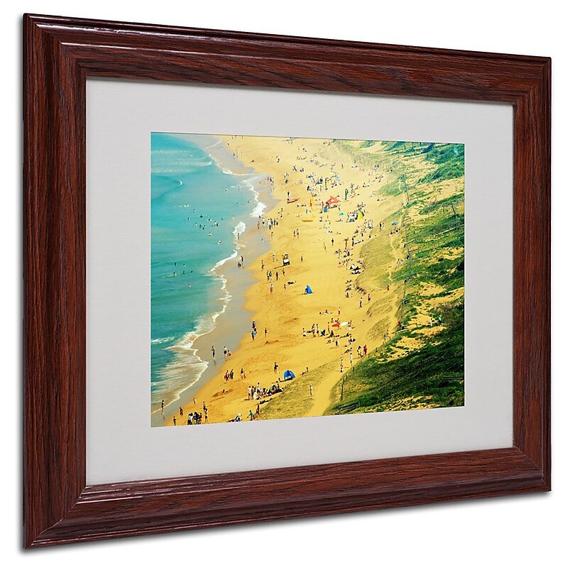 Trademark Fine Art 11" x 14" Acrylic, Canvas & Wood Beach Artwork, Wood Frame image 1