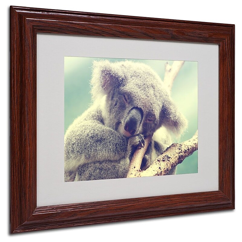 Trademark Fine Art 11" x 14" Acrylic Sleepy Head, Wood Frame image 1