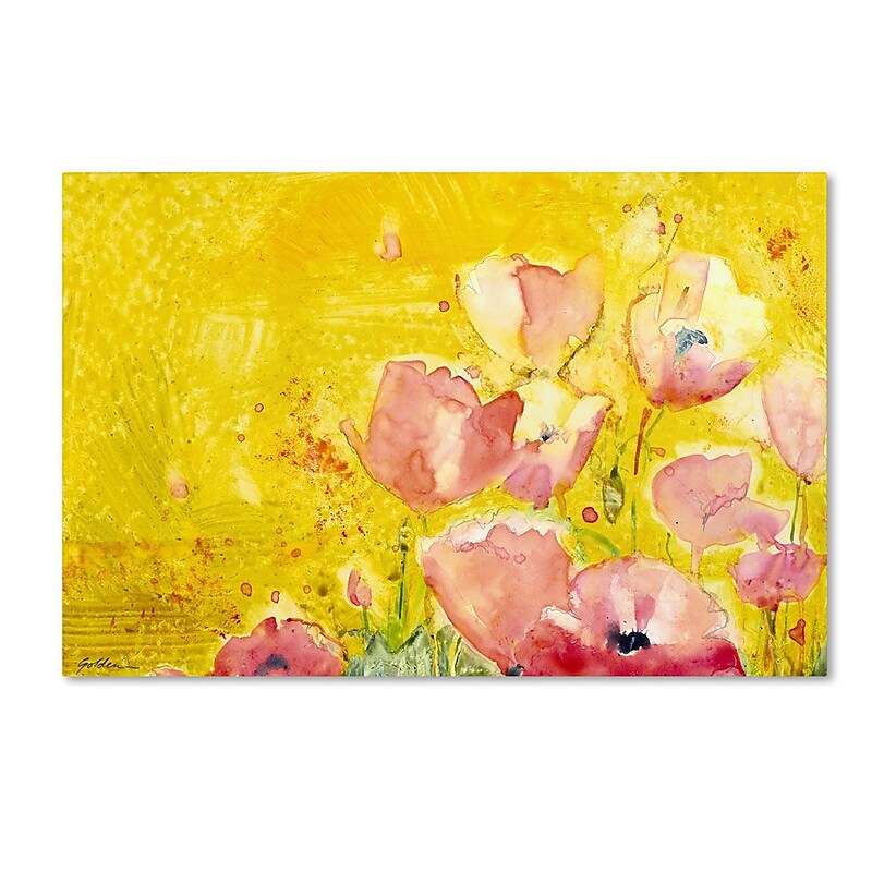 Trademark Fine Art 30" x 47" Wooden Frame Pink Poppy Field image 1