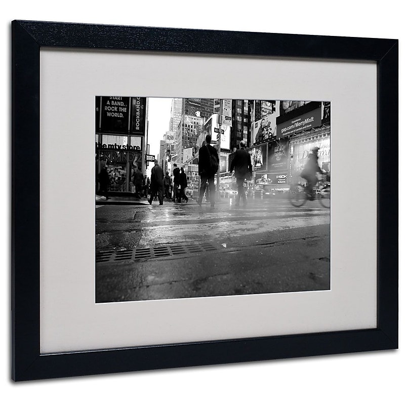 Trademark Fine Art 16" x 20" Acrylic 44th Street, Black Frame image 1