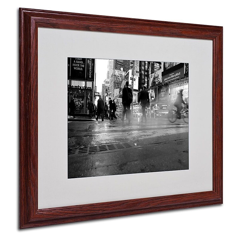 Trademark Fine Art 16" x 20" Acrylic 44th Street, Dark Wooden Frame image 1