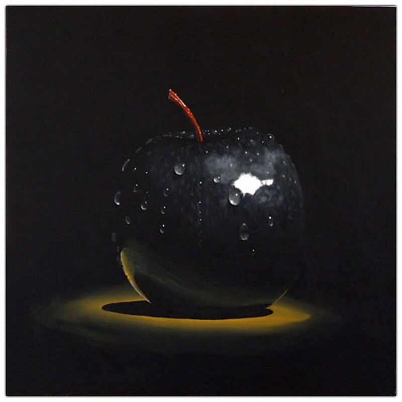 Trademark Fine Art 14" x 19" Wooden Frame Black Apple image 1