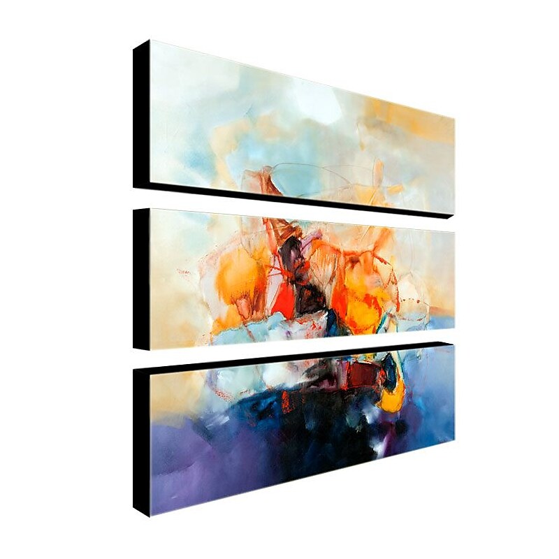 Trademark Fine Art 10" x 32" ABS, Canvas Gallery Wrapped Abstract III, 3/Set image 1