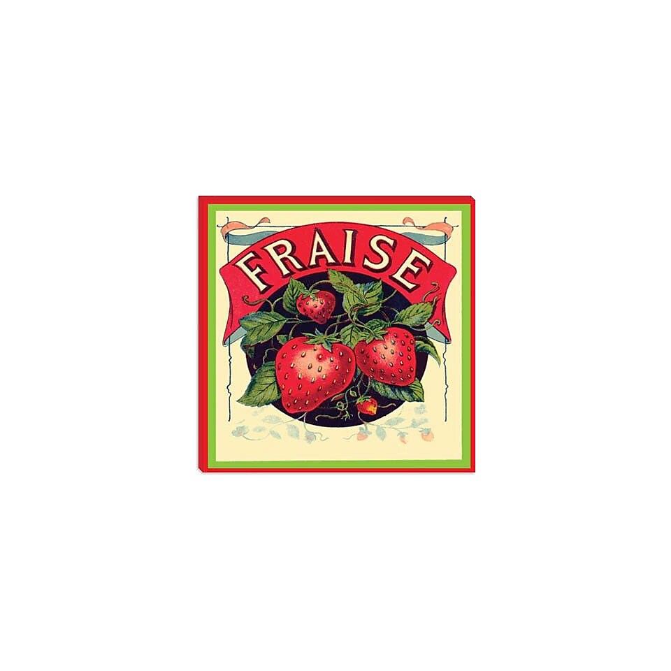 iCanvas Fraise Strawberries Vintage Crate Label Graphic Art on Canvas; 37 H x 37 W x 1.5 D