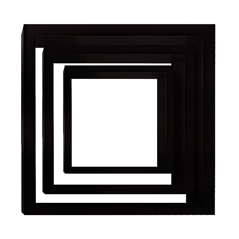 Nexxt PN09263-3INT Set of 3 Black Wooden Cubby Wall Shelf image 1