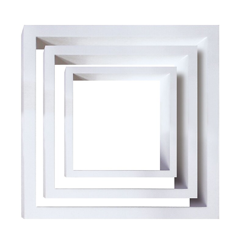 Nexxt PN09264-0INT Set of 3 White Wooden Cubby Wall Shelf image 1
