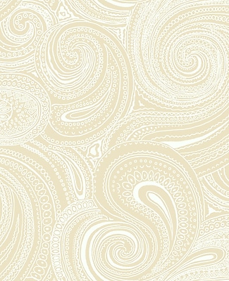 Inspired By Color™ Beige Paisley Swirl Wallpaper, Beige With Cream ...