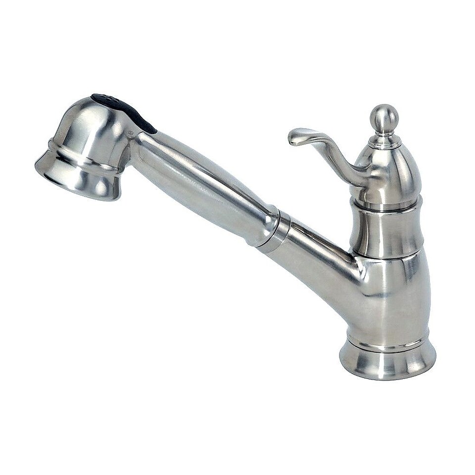 Aqueous Faucet Lord Ball One Handle Single Hole Kitchen Faucet with Pull Out Spray