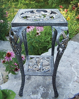 Oakland Living Hummingbird Novelty Plant Stand; Antique Pewter