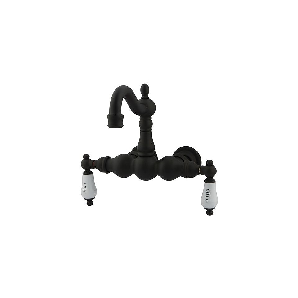 Elements of Design Hot Springs Double Handle Deck Mount Clawfoot Tub Faucet; Oil Rubbed Bronze
