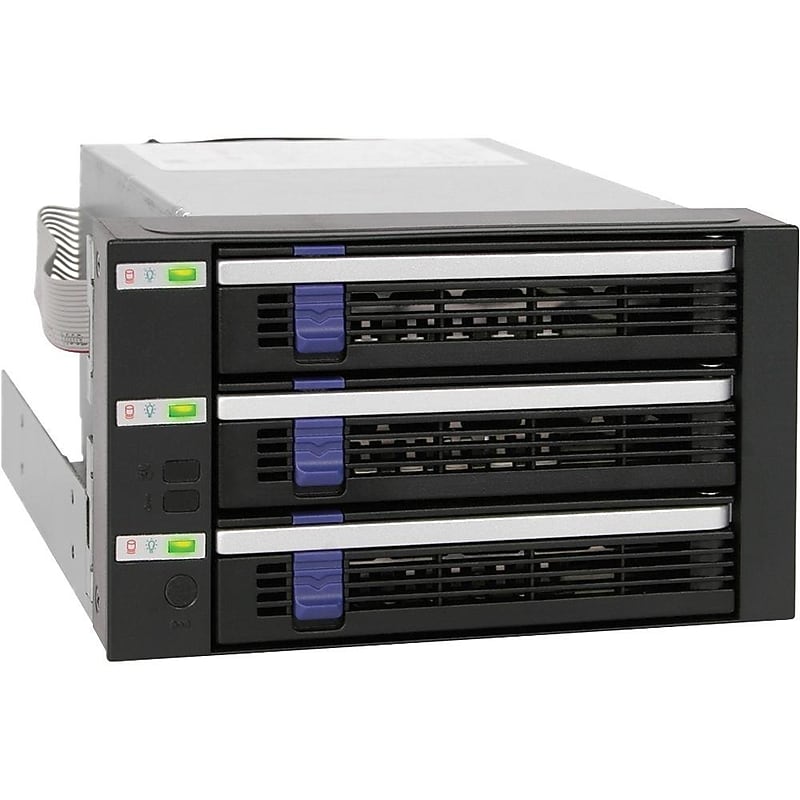 Icy Dock® MB153SP-B FatCage 3 x 3.5" In 2 x 5.25" SATA Hot Swap HDD Cage; Black image 1