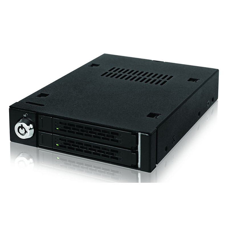 Icy Dock ToughArmor 2 x 2.5" SATA Mobile Rack For 3.5" Device Bay; Matt Black image 1