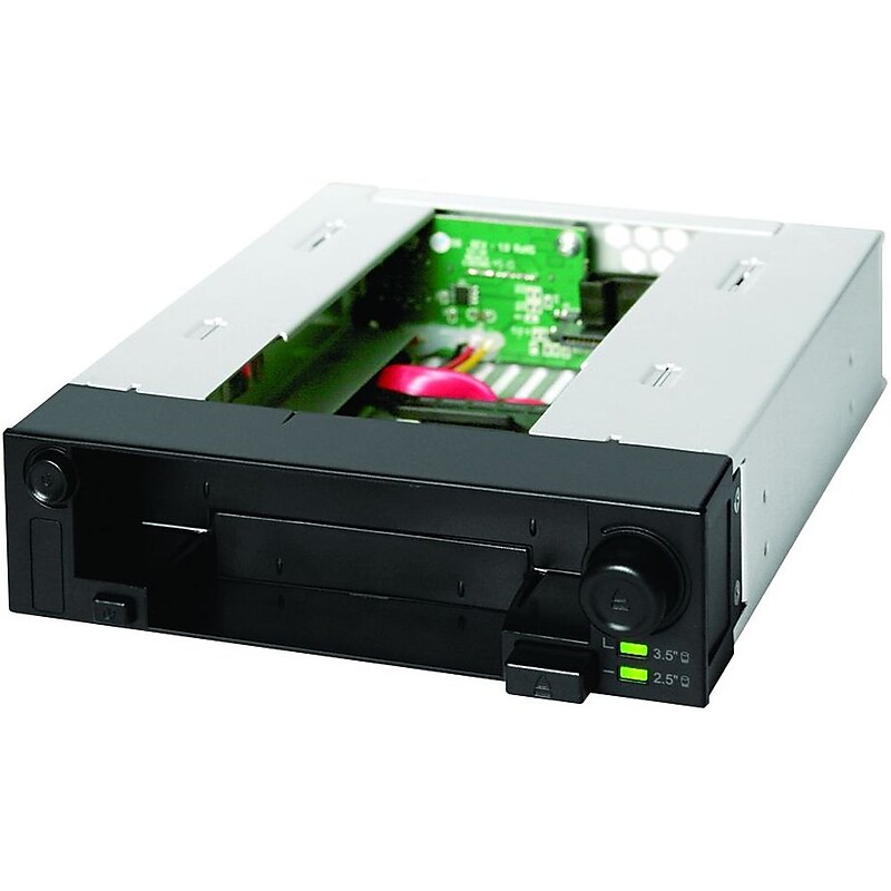 Icy Dock® DuoSwap 2.5"/3.5" SATA Hot Swap Drive Caddy F/2.5" & 3.5" SATA Hard Drive/SSD; Black image 1