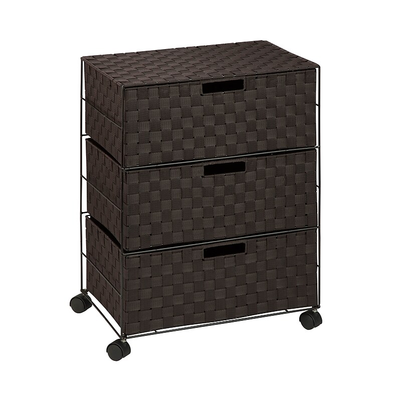 Honey-Can-Do Double Drawer Woven Fabric Storage Organizer, Espresso Brown image 1