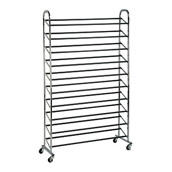 Honey Can Do Rolling Chrome Shoe Tower (SHO-09691)