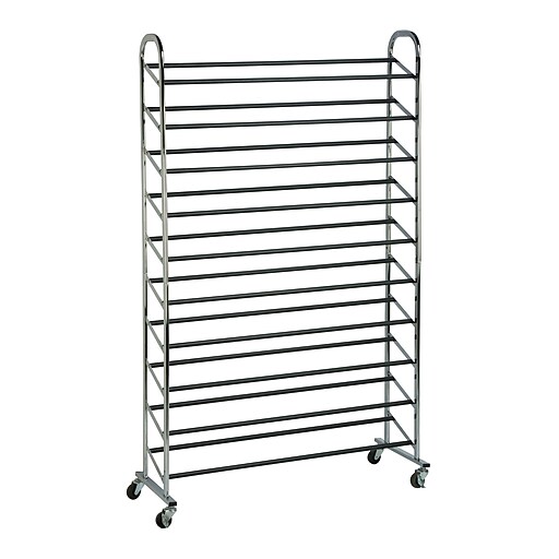 Honey Can Do Rolling Chrome Shoe Tower (SHO09691) Staples