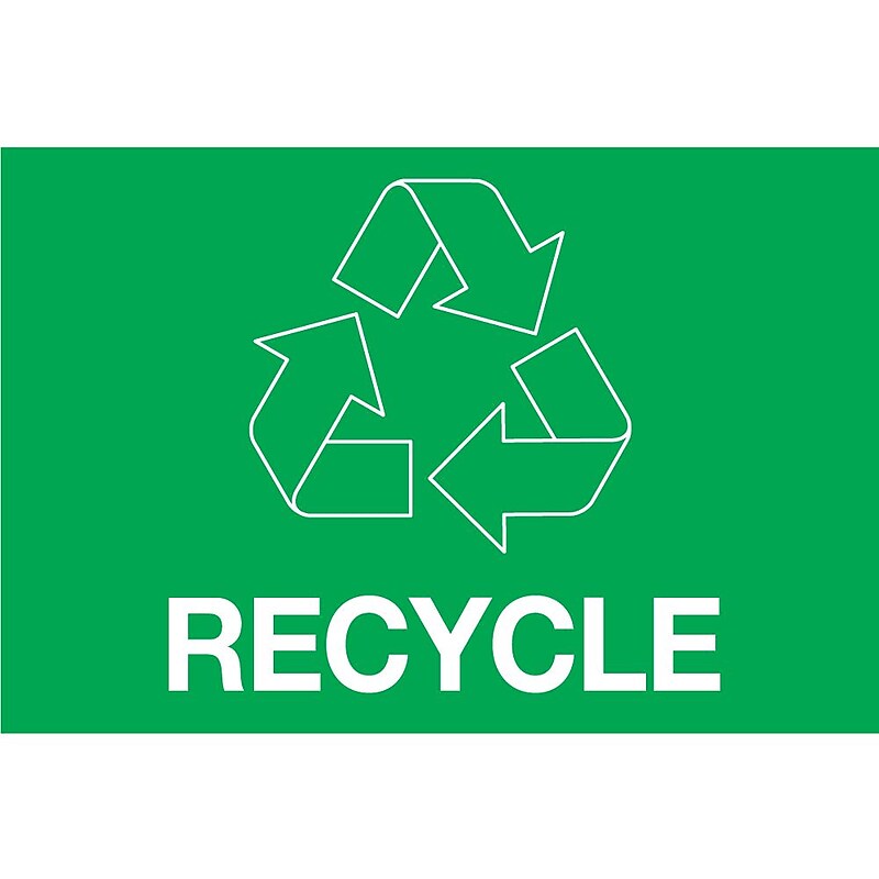 Tape Logic 2" x 3" "RECYCLE" Rectangle Inventory Label, Green, 500/Roll image 1