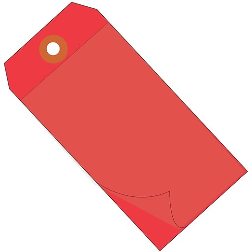 BOX 6 1/4" x 3 1/8" 8 Self Laminating Tags, Red Staples