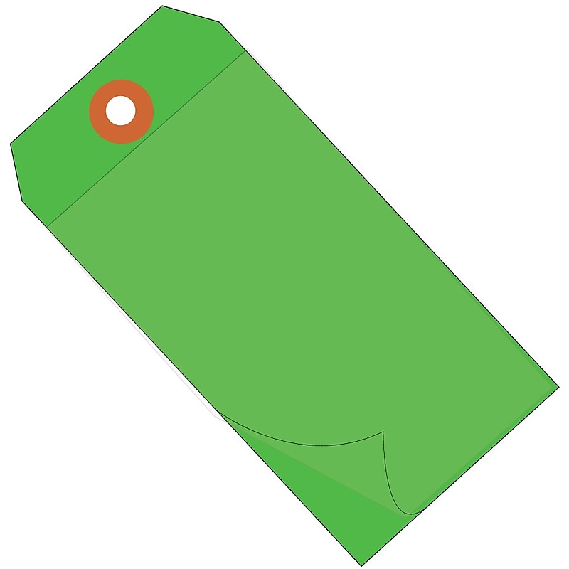 BOX 4 3/4" x 2 3/8" #5 Self Laminating Tags, Green image 1