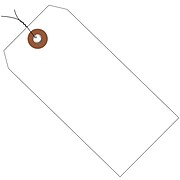 Partners Brand Box Pre-Wired Plastic Shipping Tags, #5, 4 3/4" x 2 3/8", White, 100/Carton (G26050W)
