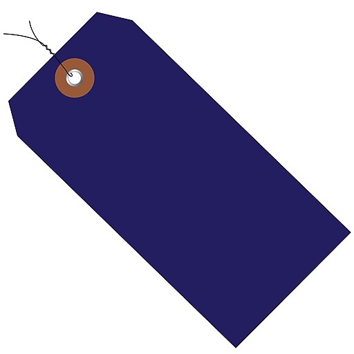 BOX 4 3/4" x 2 3/8" 5 PreWired Plastic Shipping Tags, Blue at Staples