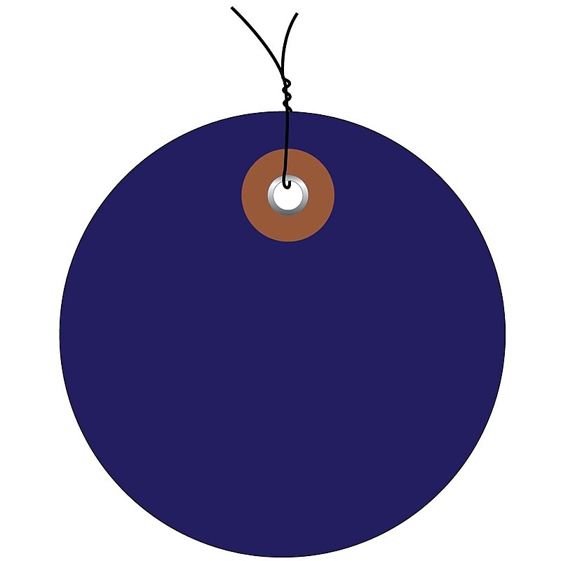 BOX 2" Pre-Wired Plastic Circle Tags, Blue image 1