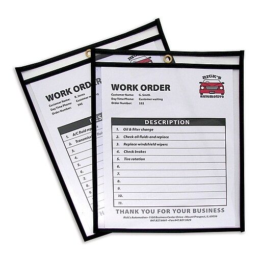 Partners Brand Job Ticket Holder, 8 1/2" x 11", 25/Pack at