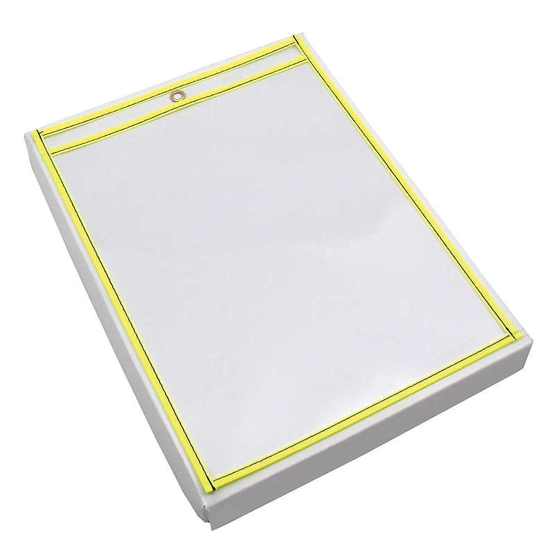 Partners Brand Job Ticket Holder, 9" x 12", Neon Yellow, 15/Pack (JTH115YE) image 1