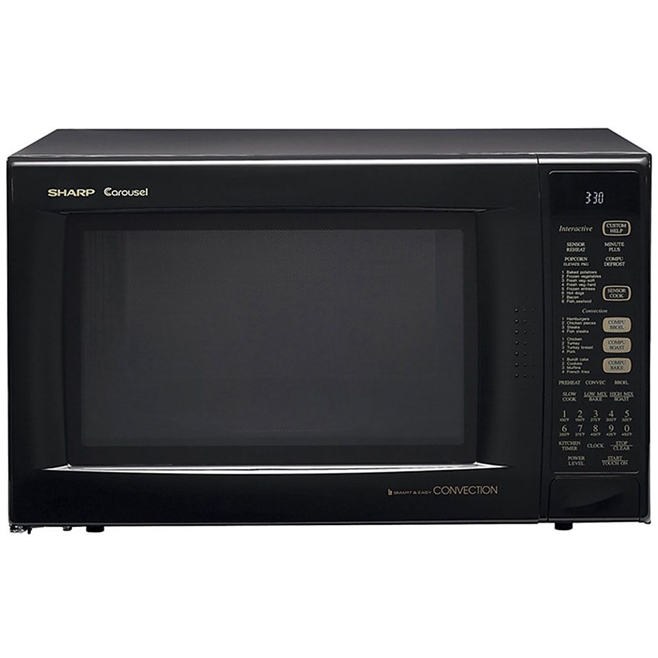 Sharp 1.5 cu. ft. Convection Specialty Microwave Oven With Interactive Sensor, 900 W, Smooth Black