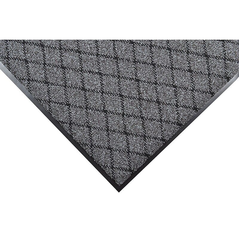 NoTrax Evergreen Diamond Nylon Fiber Superior Entrance Floor Mat, 3' x 10', Charcoal image 1