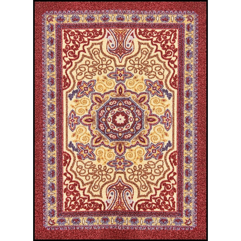 NoTrax OrienTrax Nylon Fiber Specialty Entrance Floor Mat, 4' x 12', Burgundy image 1