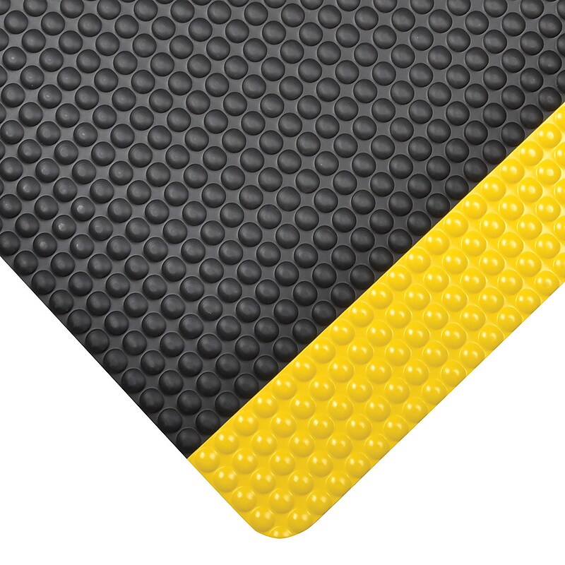 NoTrax Bubble Trax Grande Vinyl Dry Safety/Anti-Fatigue Floor Mat, 3' x 5', Black/Yellow (982S0035YB) image 1