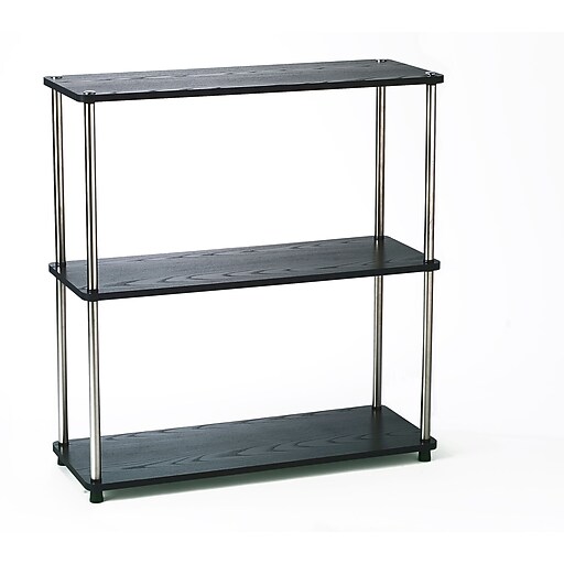 Shop Staples for Convenience Concepts 3Shelf 33.63" Wood and Stainless
