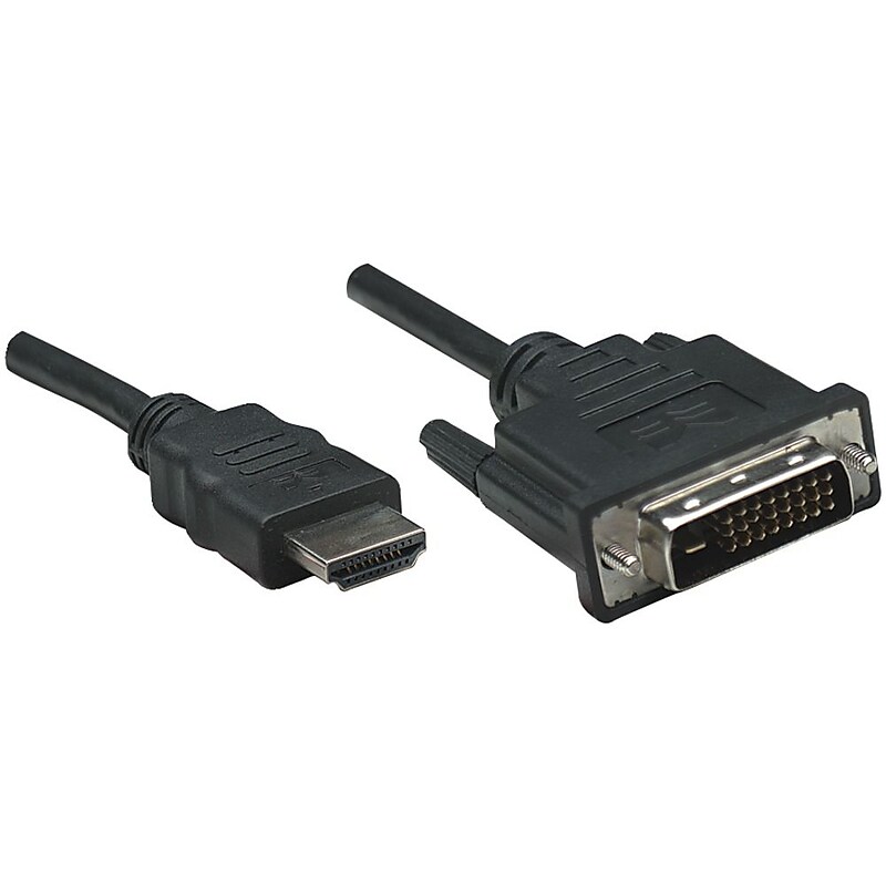 Manhattan 6' 19-Pin HDMI to DVI-D 24+1 Cable, Black (ICI372503) image 1