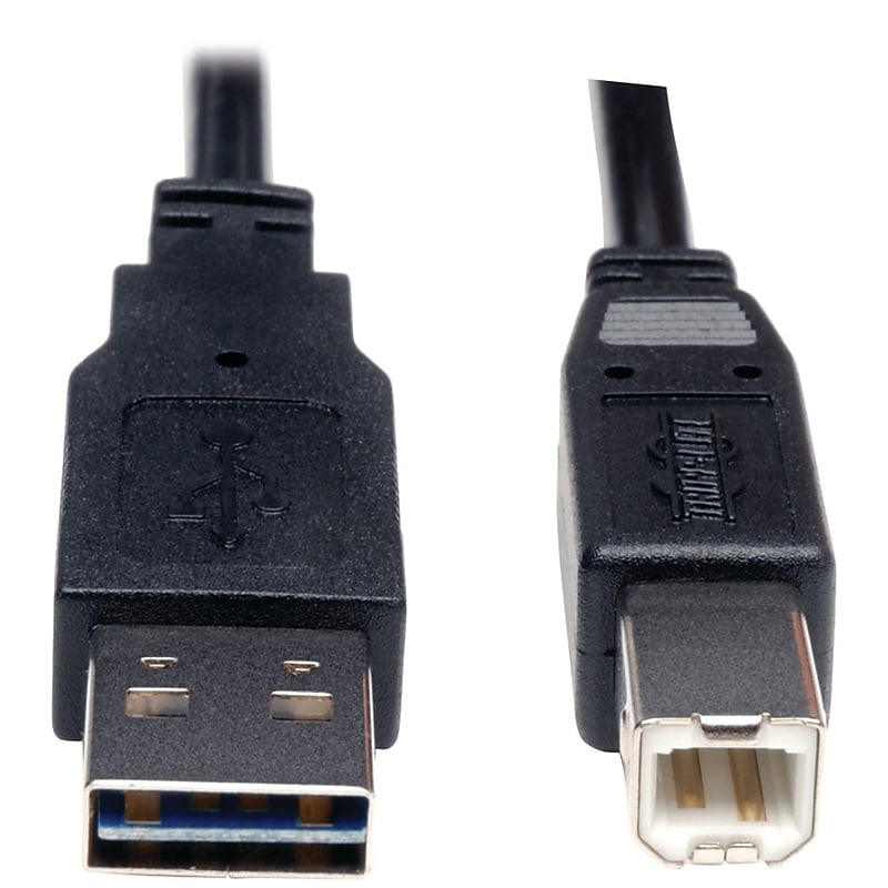 Tripp Lite 6' Universal Reversible USB 2.0 A to USB 2.0 B Device Cable, Male to Male, Black (UR022-006) image 1