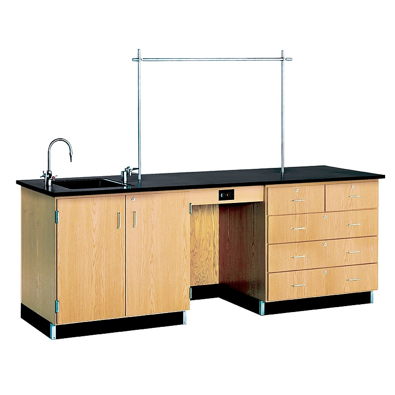 DWI Instructor's Desk 36"H x 96"W x 30"D Wood image 1