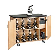 DWI Micro-Charge Station Wood Veneer Table with Storage