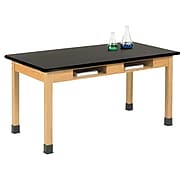 DWI Science Table 30”H x 72”W x 24”D Wood Epoxy Resin Top (C7306K30N)