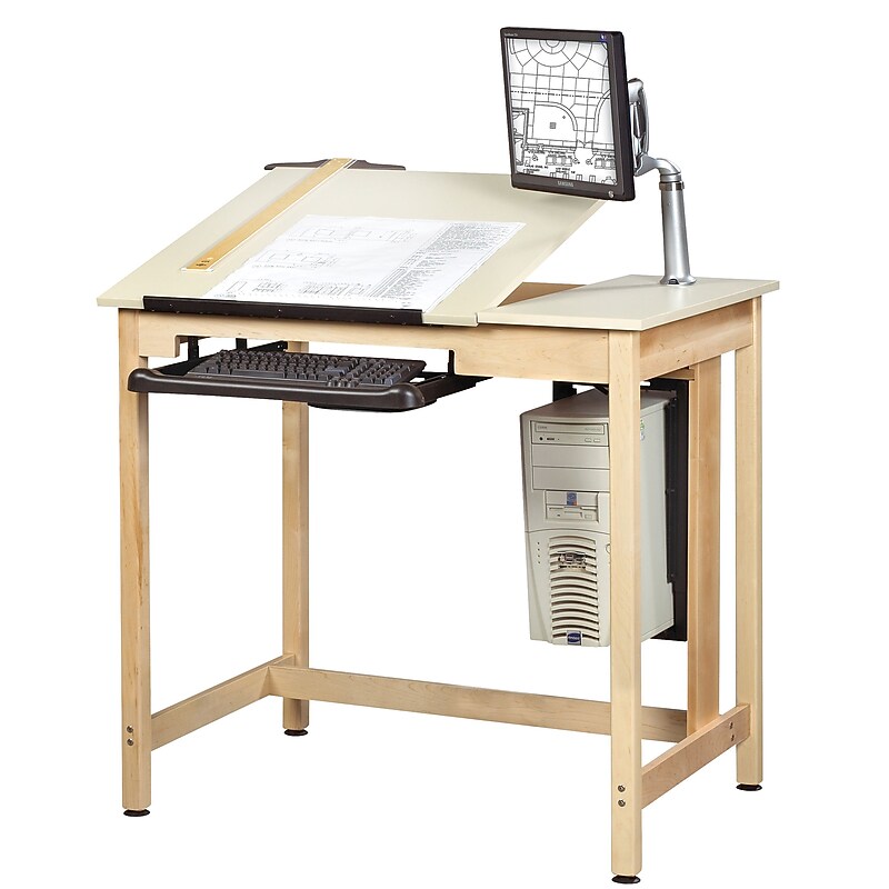 SHAIN Drawing Table 39.75"H x 42"W x 30"D Solid Maple (CDTC-70) image 1