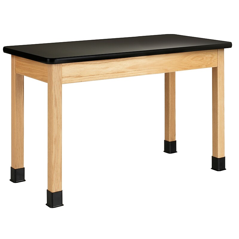 DWI Rectangular Activity Table, 48" x 24", Black/Oak (P710LBBK30N) image 1