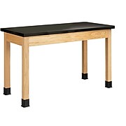 DWI Oak Table 30"H x 48"W x 24"D Laminate, Oak Wood Epoxy Resin Top