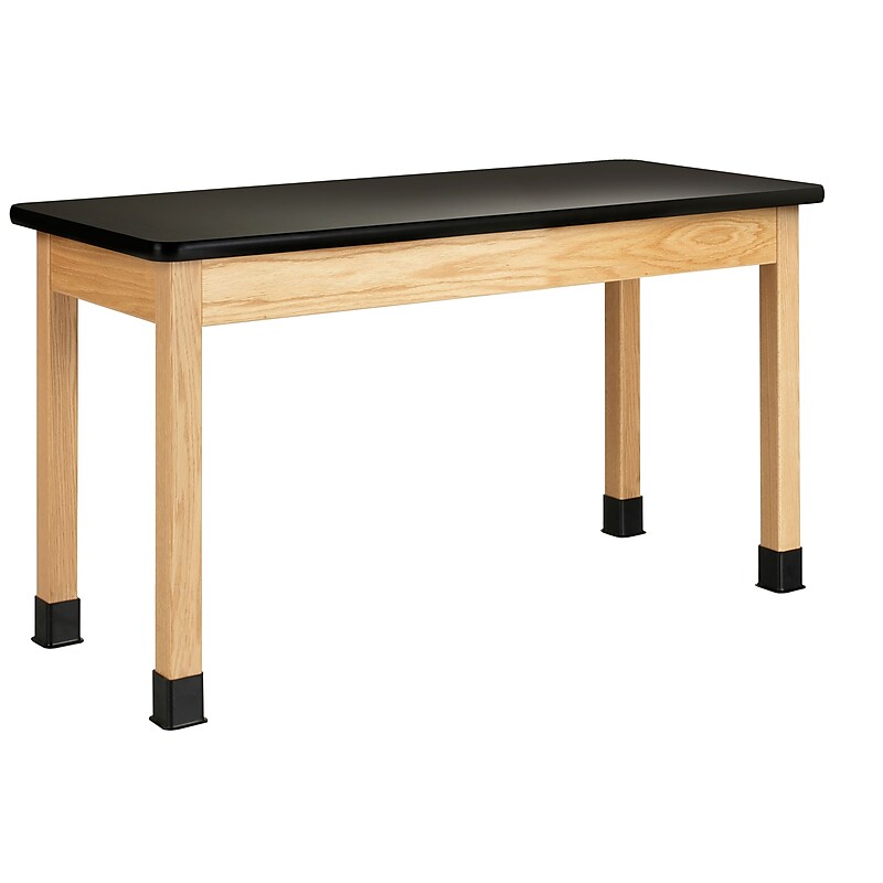 DWI Rectangular Science Table, 54" x 24", Black/Oak (P720LBBK30N) image 1