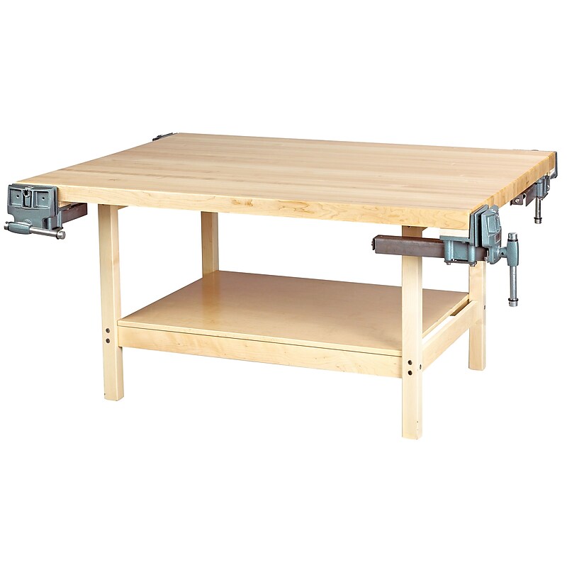 Diversified Woodcrafts Workbench Rectangular Activity Table, 64" x 54", Brown (WW44V) image 1