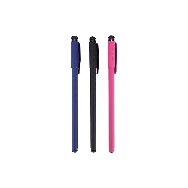 Targus Stylus & Roller Ball Pen For Touchscreen Devices, Black/Red/Blue, 3/Pack (AMM0601TBUS) image 1