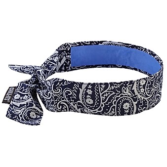Ergodyne Chill-Its 6700 Evaporative Cooling Bandana, Navy Western, One Size, 6/Carton (12564)