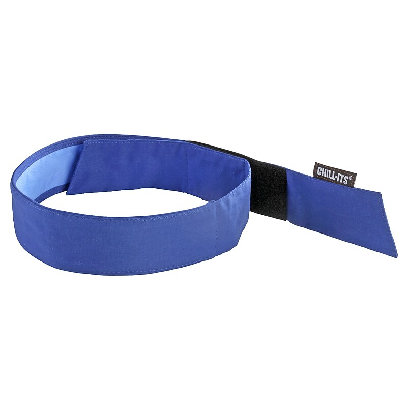 Ergodyne Chill-Its 6705CT Evaporative Cooling Bandana, Blue, One Size, 6/Carton (12577) image 1